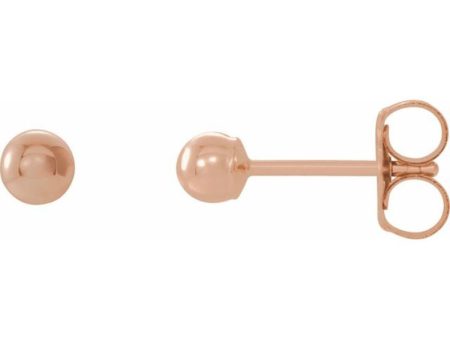 14K Rose 3 mm Ball Earrings For Discount