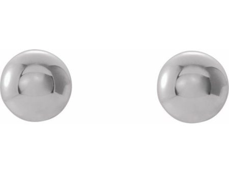 14K White 3 mm Ball Earrings on Sale