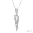 1 10 Ctw Hollow Center Inverted Triangle Round Cut Diamond Pendant in 10K White Gold Online Hot Sale