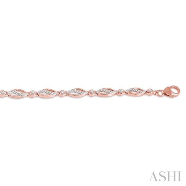 1 3 Ctw Round Cut Diamond Marquise Fashion Bracelet in 10K Rose Gold Online