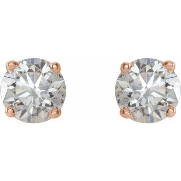 14K Rose 3 4 CTW Natural Diamond Stud Earrings Sale