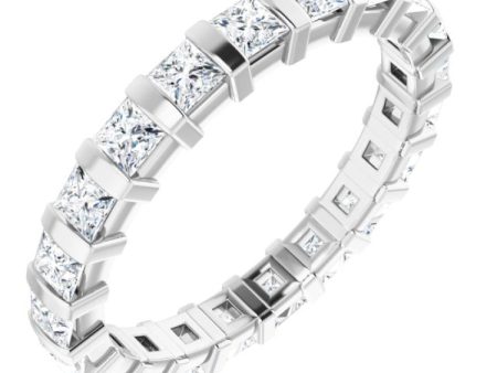 14K White 1 1 5 CTW Natural Diamond Eternity Band Size 7 Supply