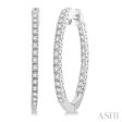 1 2 Ctw Round cut Diamond Hoop Earrings in 14K White Gold Discount