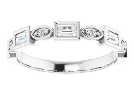 14K White 1 2 CTW Natural Diamond Anniversary Band For Sale