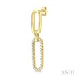 1 6 Ctw Round Cut Diamond Paper Clip Earring in 14K Yellow Gold Fashion