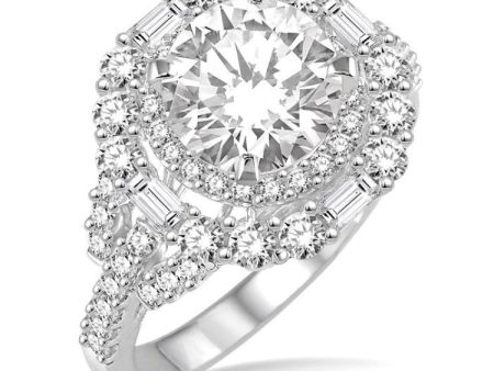 1 1 4 Ctw Diamond Semi-mount Engagement Ring in 14K White Gold Hot on Sale