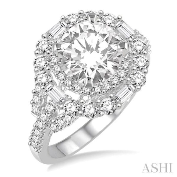 1 1 4 Ctw Diamond Semi-mount Engagement Ring in 14K White Gold Hot on Sale