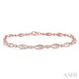 1 3 Ctw Round Cut Diamond Marquise Fashion Bracelet in 10K Rose Gold Online