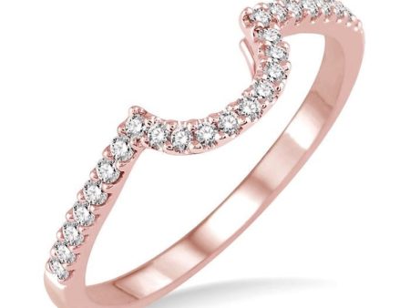 1 5 Ctw Round Cut Diamond Wedding Band in 14K Rose Gold Online Sale