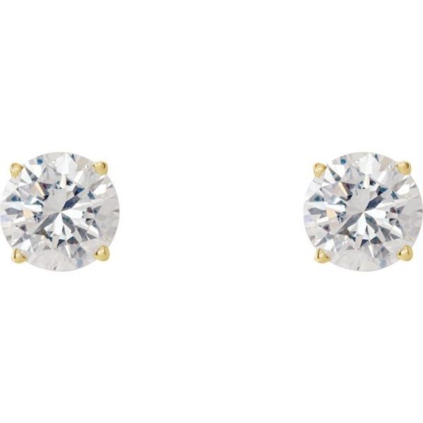 14K Yellow 1 1 2 CTW Natural Diamond Stud Earrings Online now