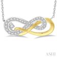 1 5 Ctw Round Cut Diamond Infinity Necklace in 14K White and Yellow Gold Supply