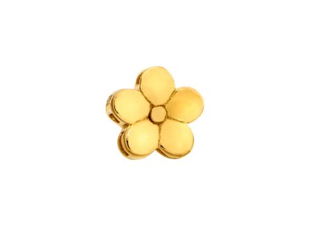 Gold Finish Sterling Silver Flower Charm Cheap