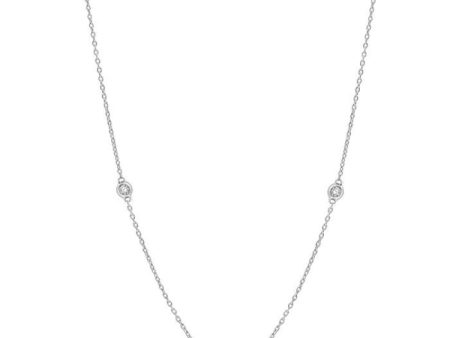 1 2 Ctw Round Cut Diamond Fashion Necklace in 14K White Gold Fashion