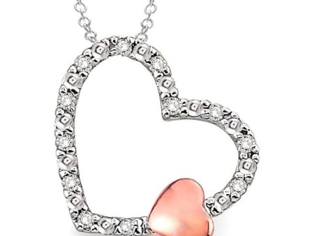 1 20 Ctw Heart Shape Single Cut Diamond Pendant in Sterling Silver with Chain For Discount