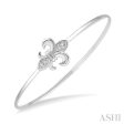 1 20 Ctw Fleur De Lis Round Cut Diamond Flexi Bangle in Sterling Silver Cheap