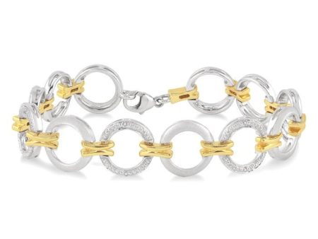 1 10 Ctw Round Cut Diamond Circle Bracelet in Sterling Silver Fashion