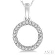 1 10 Ctw Hollow Cut Circle Round Cut Diamond Pendant in 10K White Gold Supply