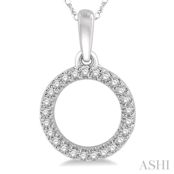 1 10 Ctw Hollow Cut Circle Round Cut Diamond Pendant in 10K White Gold Supply