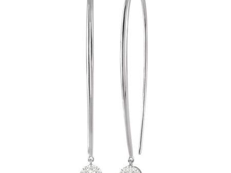 1 3 ctw Round Dangler Lovebright Diamond Earring in 14K White Gold Online now