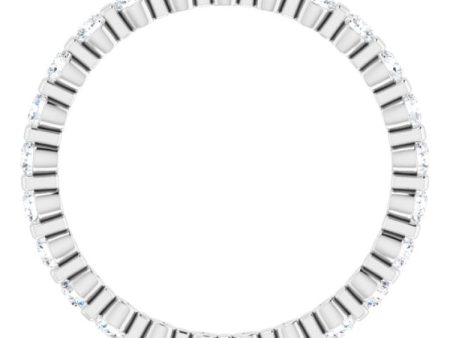 14K White 3 8 CTW Natural Diamond Eternity Band Size 7 Online now