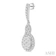 1 1 4 ctw Oval Shape Dangling Lovebright Round Cut Diamond Earring in 14K White Gold Online