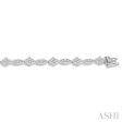 1 1 10 ctw Marquise and Floral Link Diamond Bracelet in 14K White Gold Online now