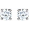 14K White 1 4 CTW Natural Diamond Stud Earrings For Discount