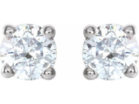 14K White 1 4 CTW Natural Diamond Stud Earrings For Discount