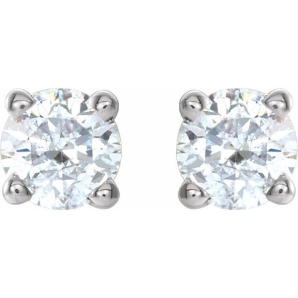 14K White 1 4 CTW Natural Diamond Stud Earrings For Discount