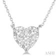 3 4 Ctw Lovebright Diamond Heart Necklace in 14K White Gold Hot on Sale