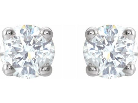 14K White 1 5 CTW Natural Diamond Stud Earrings Online Hot Sale