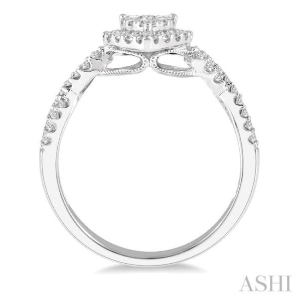 3 4 Ctw Pear Shape Diamond Lovebright Ring in 14K White Gold on Sale