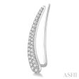 1 2 Ctw Round Cut Diamond Bar Climbers Earrings in 14K White Gold Online now