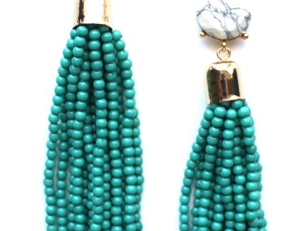 Sweet Treat Tassel Earrings- Teal Supply