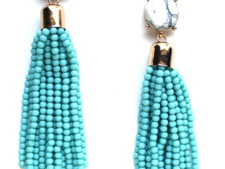 Sweet Treat Tassel Earrings- Baby Blue Discount