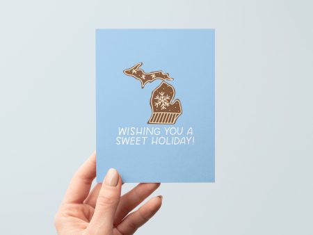 Have A Sweet Holiday Michigan Gingerbread Greeting Card Sale