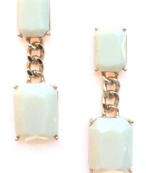 Square Chain Drop Earrings- Ivory Online Sale