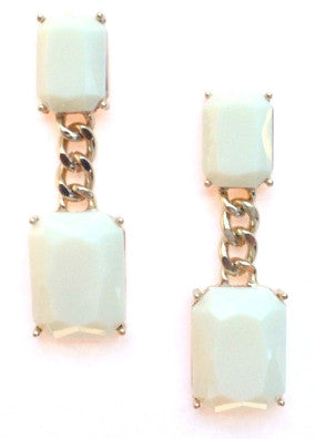 Square Chain Drop Earrings- Ivory Online Sale