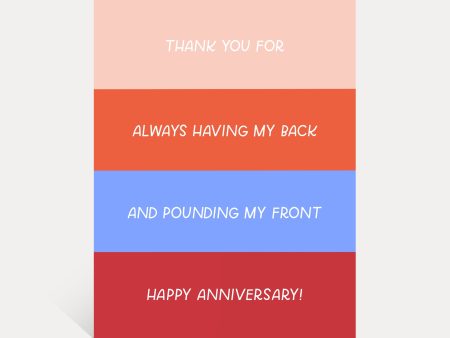 Having My Back & Pounding My Front Anniversary Card Online