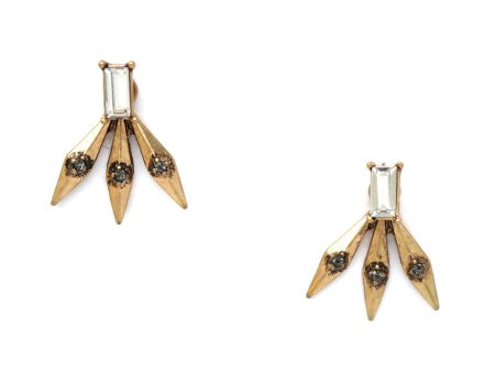 Golden Spike Ear Jacket Earrings Online Hot Sale