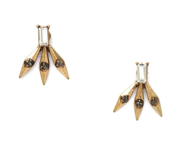 Golden Spike Ear Jacket Earrings Online Hot Sale