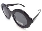 Retro Round Sunglasses- Glossy Black For Cheap