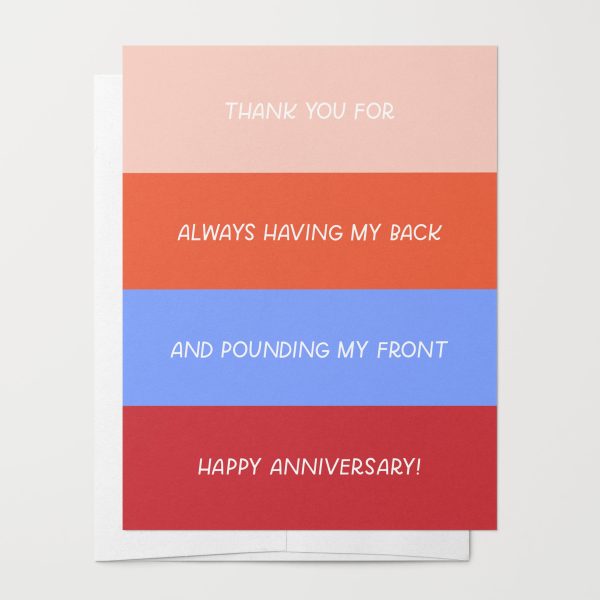 Having My Back & Pounding My Front Anniversary Card Online