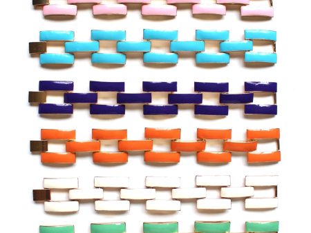 Square Enamel Link Bracelets- 10 Color Options Online