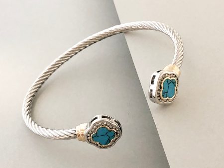 Stack It Up Bracelet Cuff- Turquoise Stone Sale