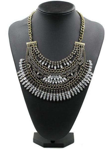 Tribal Royalty Crystal Bib Necklace Online Sale