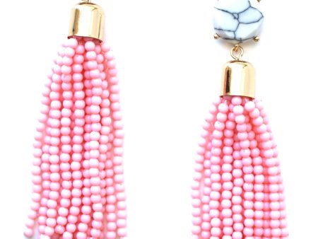 Sweet Treat Tassel Earrings- Pale Pink on Sale