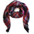 Mad For Plaid Blanket Scarf- Black  Red Multi For Cheap