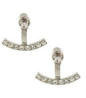 Sparkle Curve Ear Jackets- Silver Hot on Sale