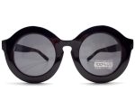 Retro Round Sunglasses- Glossy Black For Cheap